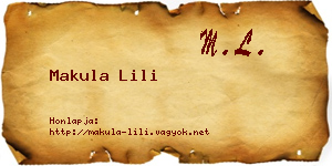 Makula Lili névjegykártya